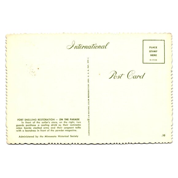 Vintage Postcard Ft. Snelling Restoration Parade Minnesota Historical Society - Picture 2 of 2